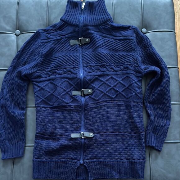 Men's Navy Blue Sweater with Toggle Closures - Picture 1 of 1